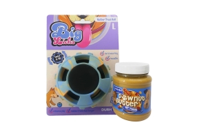 Rubber Treat Ball Blue & Orange with Pawnut Butter Bundle
