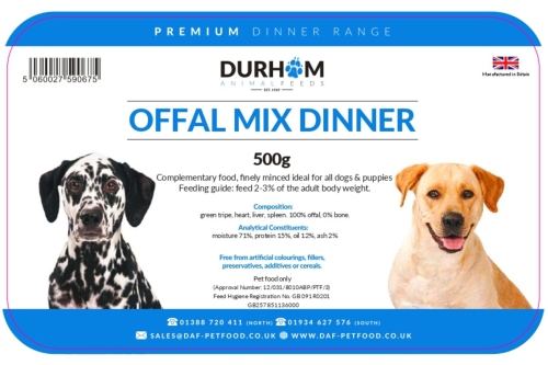 Offal Mix Dinner (Box) - 24 x 500g