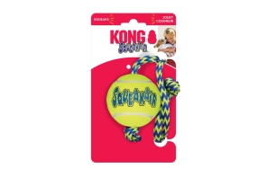 KONG - SqueakAir Ball - Medium 21/2" With Rope